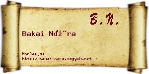 Bakai Nóra névjegykártya