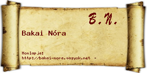 Bakai Nóra névjegykártya
