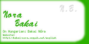 nora bakai business card