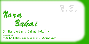 nora bakai business card